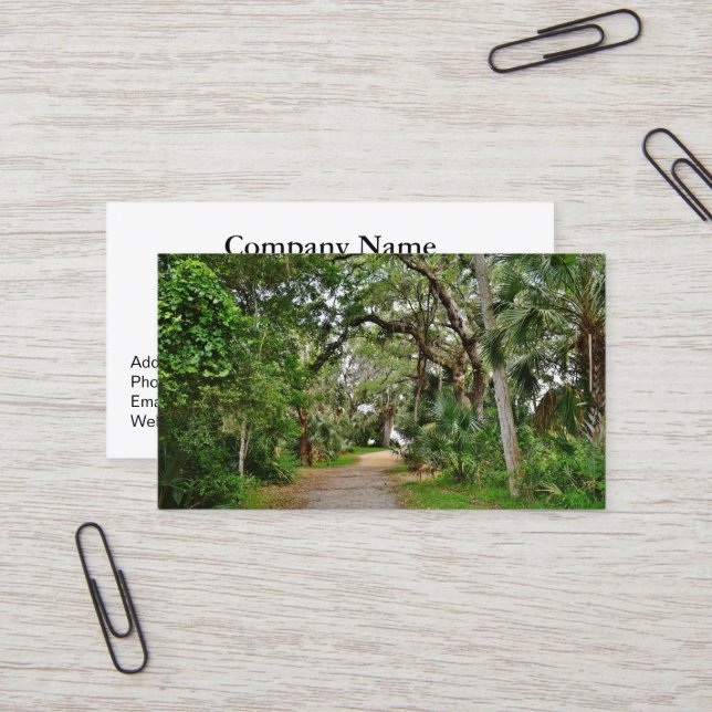 Walk in the Woods Retirement Business Cards (Front/Back In Situ)