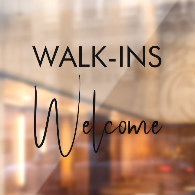 Walk-ins Welcome Modern Minimal Hair Nail Salon Window Cling (Sheet 2)