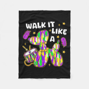 Walk It Like A Dog Mardi Gras Louisiana Colourful Fleece Blanket