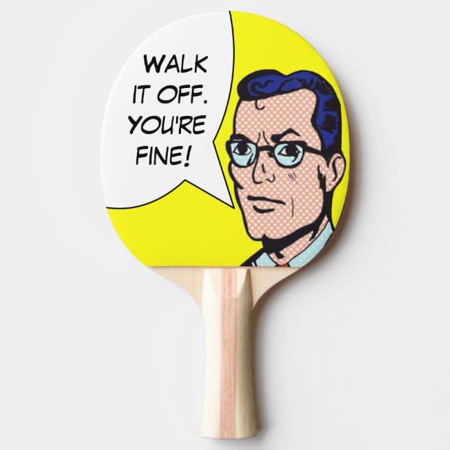 Walk It Off Comic Book Ping Pong Paddle (Front)