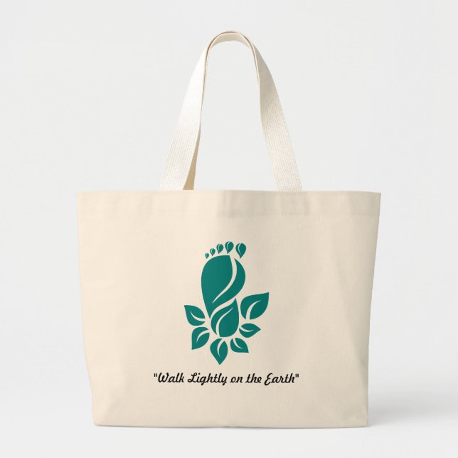 Walk Lightly on the Earth Large Tote Bag (Front)