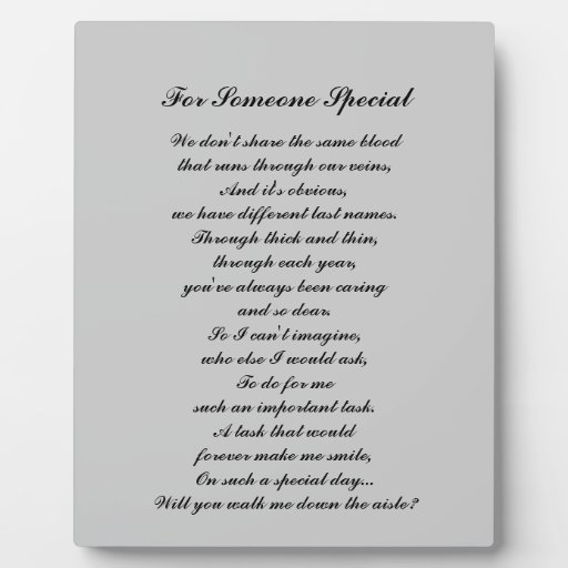 Image of "Walk Me Down the Aisle?" Plaque (for "like a fath