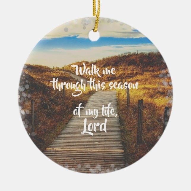 Walk Me Through Christian Prayer Ceramic Tree Decoration (Front)