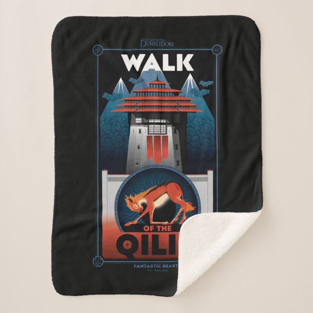 Walk of the Qilin Mountain graphic Sherpa Blanket (Front)