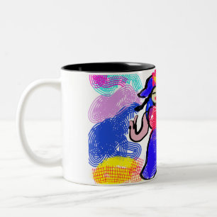 Walk on Beach in summer  Two-Tone Coffee Mug