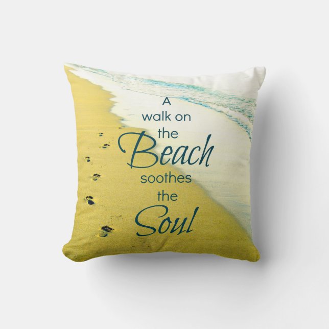 Walk on the Beach Pillow (Front)