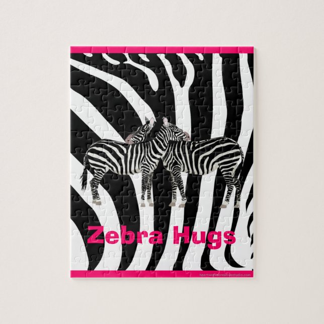 Walk On The Wild Side - Zebra Hugs Jigsaw Puzzle (Vertical)