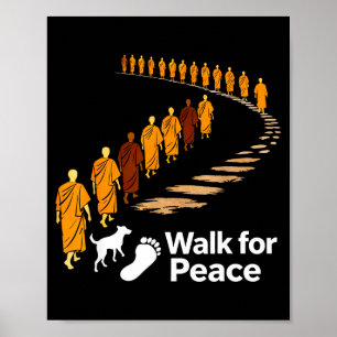 Walk peace 2026 world peace monks with aloka dog poster