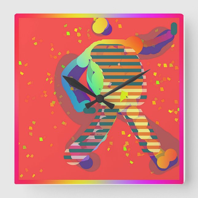 WALK TALL SQUARE WALL CLOCK (Front)