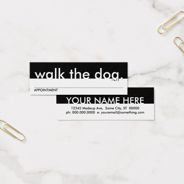 walk the dog. (appointment card) (Office)