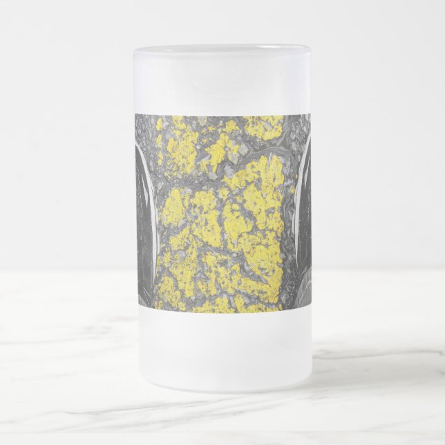 Walk The Line Frosted Glass Beer Mug (Center)