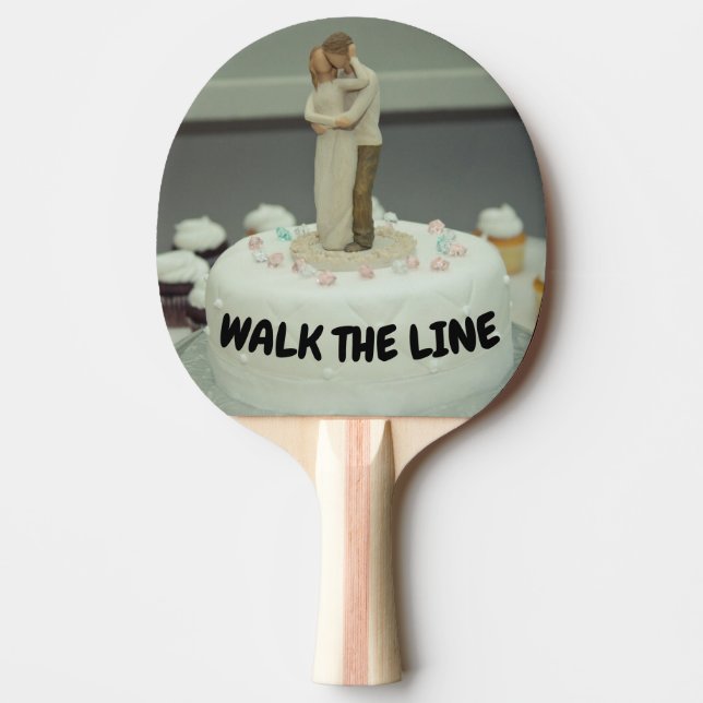 WALK THE LINE WEDDING GIFT PING PONG PADDLES (Front)