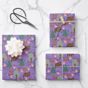 Walk Through the Woods on Medium Purple Wrapping Paper Sheet