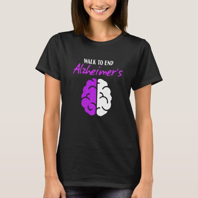 Walk To End Alzheimers Disease Month Purple Alzhei T-Shirt (Front)