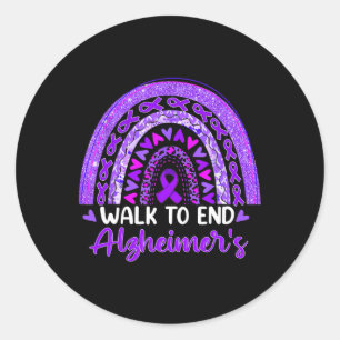 Walk To End Heimerheimer Disease Awareness Purple Classic Round Sticker