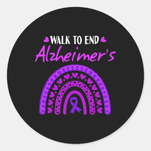 Walk To End Heimerheimer Disease Awareness Purple Classic Round Sticker