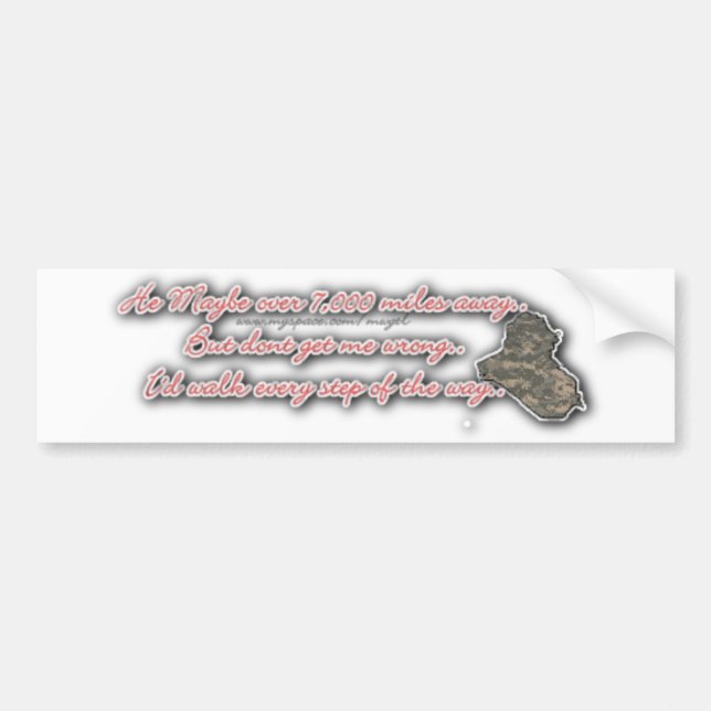 Walk to Iraq Bumper Sticker (Front)