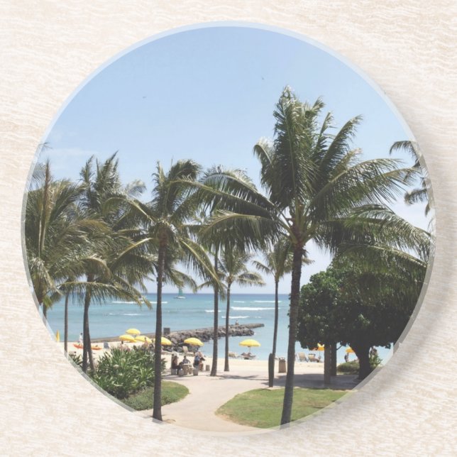 Walk to the Beach Photo  Beverage Coaster (Front)