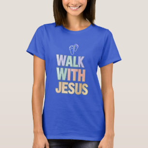 Walk With Jesus Christian Faith Pastel Graphic T-Shirt