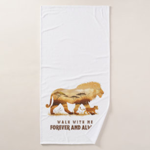 Walk With Me – Forever and Always Lion Design Bath Towel