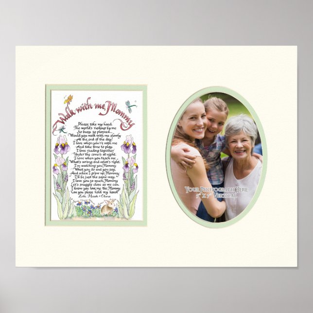 Walk With Me Mummy Photo Photograph Personalised Poster (Front)