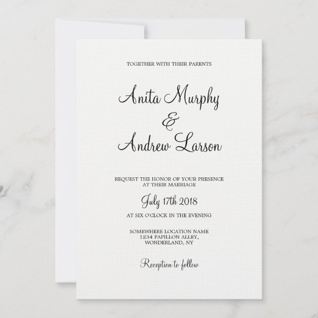 'Walk with Me' Wedding Invitation Design (Front)