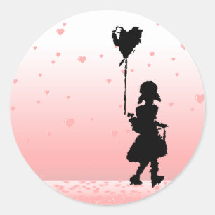 walk your heart classic round sticker