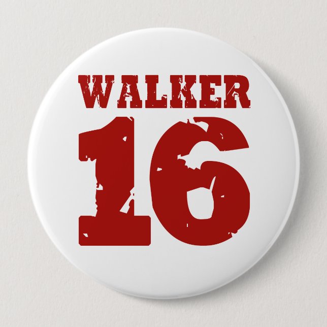 Walker 16 Campaign Jersey Distressed 10 Cm Round Badge (Front)