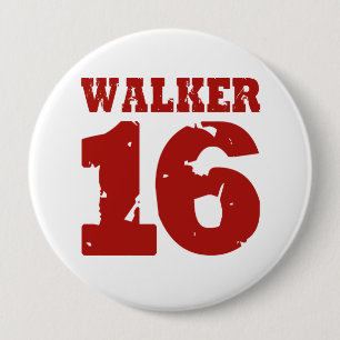 Walker 16 Campaign Jersey Distressed 10 Cm Round Badge