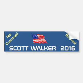 WALKER 2016 - no clintons no bushes Bumper Sticker