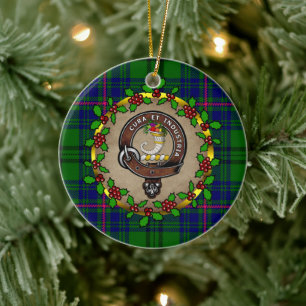 Walker Clan Badge & Tartan Personalised Christmas Ceramic Tree Decoration