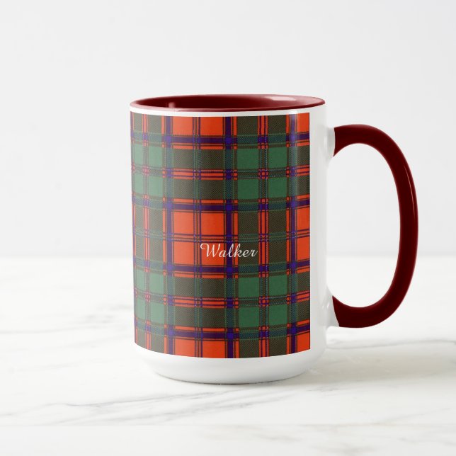 Walker clan Plaid Scottish kilt tartan Mug (Right)