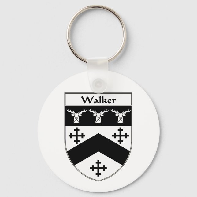 Walker Coat of Arms/Family Crest Key Ring (Front)