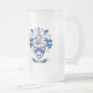 Walker Coat of Arms Frosted Glass Beer Mug