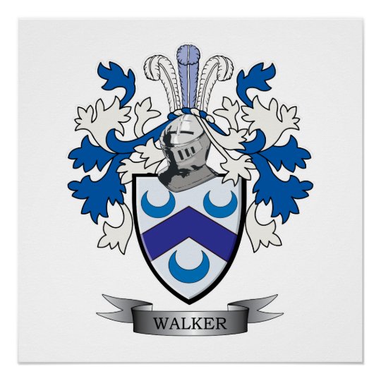 Walker Coat of Arms Poster Zazzle.co.uk