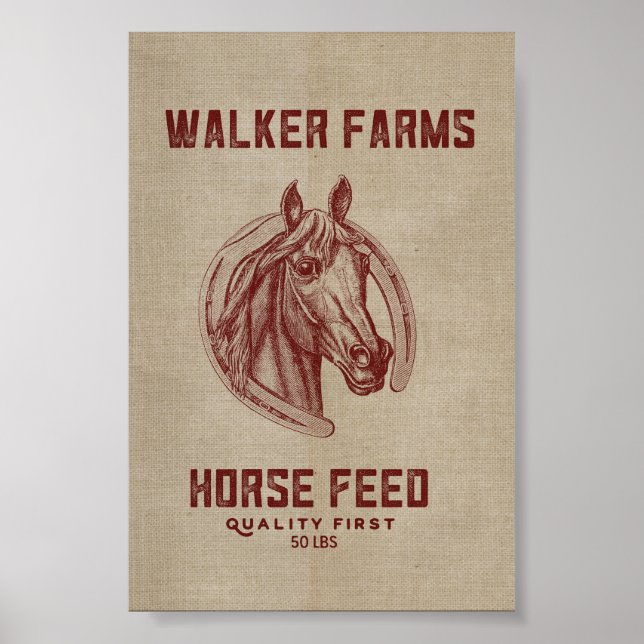 Walker Farms Horse Feed Sack Poster (Front)