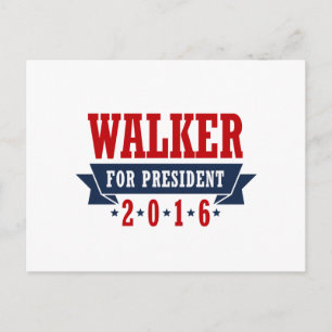 Walker For President 2016 Certified Ribbon Postcard