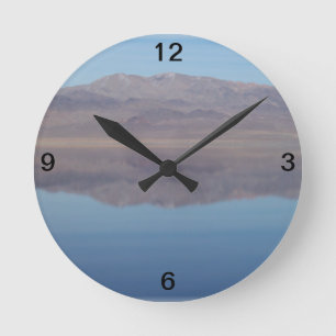 Walker Lake Mirror Image Round Clock