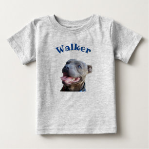 Walker Name With Staffy Bull Terrier Baby Bodysuit