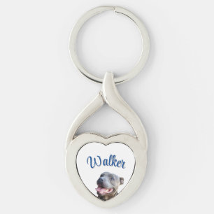 Walker Name With Staffy Bull Terrier, Key Ring
