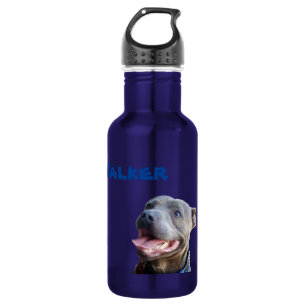 Walker Name With Staffy Bull Terrier, Water Bottle
