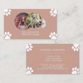 Walker Pet Sitting Business Custom Photo Business Card