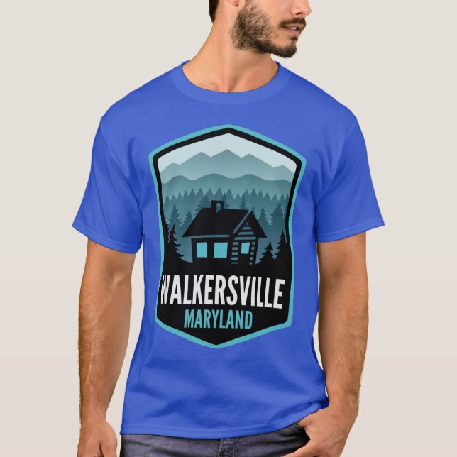 Walkersville Maryland Mountain Town Cabin T-Shirt (Front)