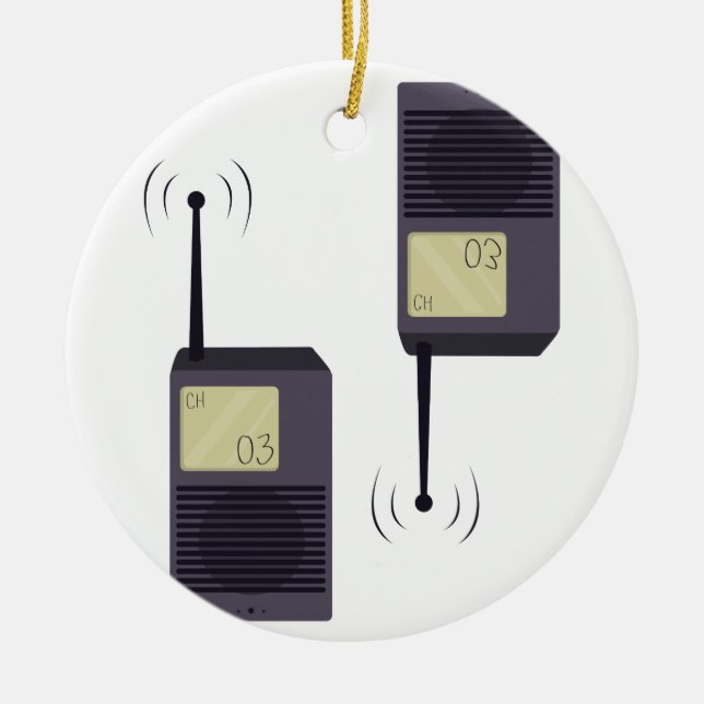 Walkie-Talkie Ceramic Tree Decoration (Front)