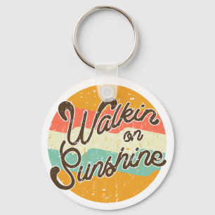Walkin on Sunshine Retro Key Ring