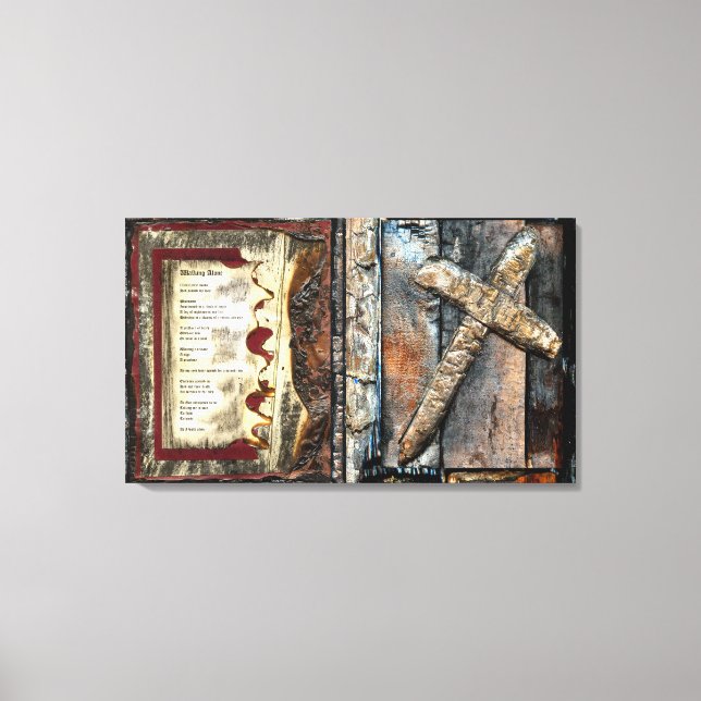 Walking Alone & Cross of Strength Canvas Print (Front)