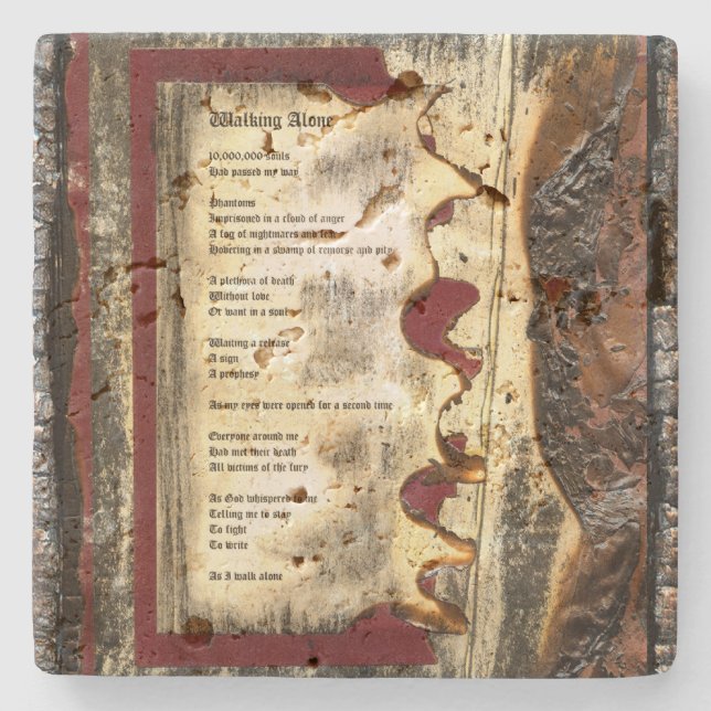 Walking Alone Stone Coaster (Front)