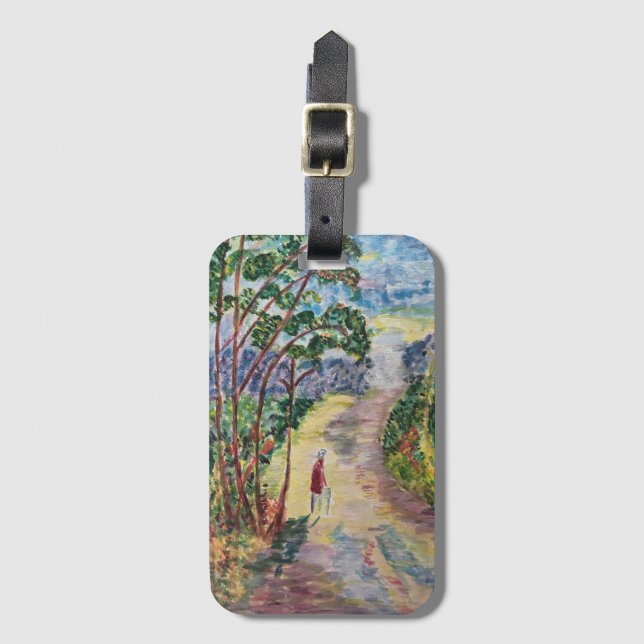 Walking along a path luggage tag (Front Vertical)