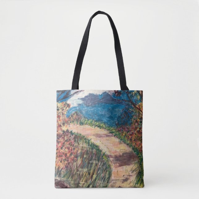 Walking along a path tote bag (Front)
