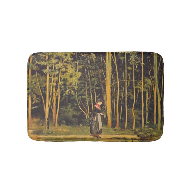 Walking at the Forest Edge (by Ferdinand Hodler) Bath Mat (Front)